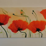 Klatschmohn, rot, 68/180 Acryl auf Leinwand