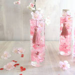 【桜-サクラ-Artirium（薄紅）】アーティフィシャル×ハーバリウム　￥2,630‐ 【ガラス瓶】直径4.5cm　高さ16.8cm