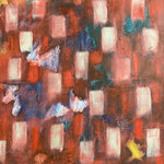 Sans titre-Technique mixte sur toile, 120x120 cm