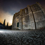  Semaine 9 : Photo de nuit prise à l'abbaye de St Felix de Montceau au fisheye par pleine lune