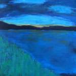 Bodensee I, Acryl mit Spachtelmasse auf Leinwand, Größe 60 x 60 cm