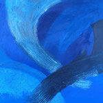 Die blaue Welle,  Acryl mit Spachtelmasse auf Leinwand, Größe 60 x 60 cm