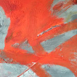 o.T. rot/grau-Farbstimmung, Acryl mit Spachtelmasse auf Leinwand, Größe 60 x 60 cm