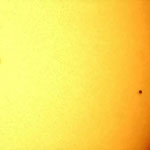 Schatten des Merkur vor der Sonne 2003, Refraktor 80/900 mm, WebCam-Aufnahme