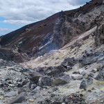 Im Krater des Cerro Negro, dem jüngsten Vulkan Nicarguas. Erst 1850 entstanden.....