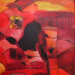 Red Beauty 1,  Acryl on canvas, 40x40x3,5, 2022