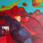 Red Beauty 2, Acryl on canvas, 40x40x3,5, 2022