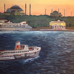 Stadtansicht von Istanbul (TR), B 120 x H 80 cm, Öl auf Leinwand, 1.000,-- €
