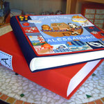 L'album con la scatola finto libro in tela coordinata
