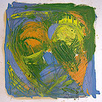 HUILE SUR PAPIER 30X30 ST 1986 Philmari ROJOUAN Artiste peintre Nantes