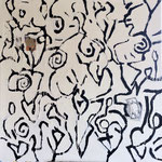 HUILE SUR TOILE ET COLLAGES ST 120X120 2016 Philmari ROJOUAN Artiste peintre Nantes