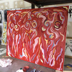 VUE PARTIELLE D'ATELIER HUILE SUR TOILE ST 300X200 2020 Philmari ROJOUAN Artiste peintre Nantes
