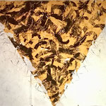 "JANE" COLLAGE ET HUILE SUR PAPIER 150X100 1984 Philmari ROJOUAN Artiste peintre Nantes