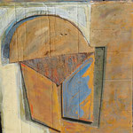 HUILE SUR CARTON DECOUPE 100X100 1986 Philmari ROJOUAN Artiste peintre Nantes