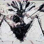 "L'AMOUR FOU" HUILE SUR PAPIER 80X100 1986 Philmari ROJOUAN Artiste peintre Nantes
