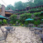 The patio is packed in the summers for lunch and outdoor events