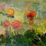 0525 - schwebende Blumen - 80 x 40 cm