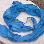 Nunoschal hellblau, Chiffon/Merino