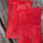 Stulpen rot, hochfeien Merino mit Seide