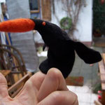 Fingerpuppe "schwarzer Vogel"