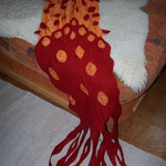 Nunoschal, orange/rot, Pongeeseide/Merino