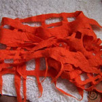 Hüftschmeichler orange "Gitter", Merino