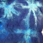 Nunoschal blau "Eiskristall", Chiffon/Merino (Detail)