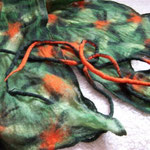 Multifunktionsteil mit Bindeband, orange/grün, Chiffon/Merino