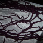 Gitterschal aubergine, Chiffon/Merino