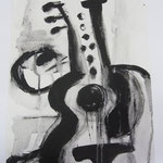 GUITAR BLACK - ACRYLIC PAPER 2010 ANNE M MCCLOY