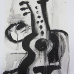 GUITAR BLACK - ACRYLIC PAPER 2010 ANNE M MCCLOY