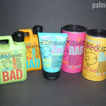 BADEN/DUSCHEN (v.l.n.r.) Dresdner Essenz Dreckspatz Schaumbad "baut auf" & "mach mit" 250ml, Dreckspatz Duschgel "bleib cool" 125ml, Dreckspatz Bad "freu dich" & "gut mut" 350g