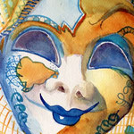 Masque de joker de près