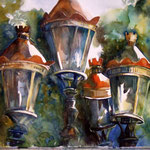 lampadaires à Carcassonne  Lamps in Carcassonne  Sold
