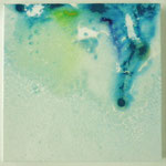 「flow2」　229×229mm　ベニヤ板、画用紙、油彩、水彩、合成樹脂　2012