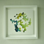 「bubble1」　ベニヤ板、画用紙、鏡、油彩、水彩、合成樹脂　2012