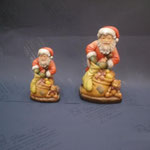 1U - Babbo Natale - scultura in legno dipinta a mano varie misure