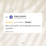 Avis cliente de Sophie - Sand Créations bijoux artisanaux en pierres fines
