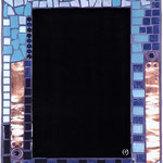 Mosaik-Spiegel "Welcome on Earth" (mit Kupfer-Einlagen), 60 x 80 cm, verkauft