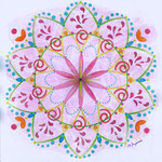 Mandala Allegria (aquarelle sur papier, encadré 20x20cm - collection privée) - © B. Dupuis