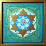 OM Lotus - 40x40 sur bois - encadré (250€) ©B.Dupuis