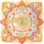 Mandala Nouvelle Terre (aquarelle sur papier, encadré 20x20 cm - collection privée) - © B. Dupuis