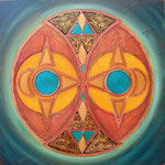Bouclier - 40x40 sur bois - encadré (250€) ©B.Dupuis