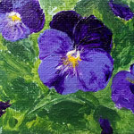 2018. Viooltjes, (acryl) 6,5x6,5