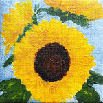2022. Een Kleine Zonnebloem 7x7 (acryl op doek)