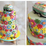 Flower Power met volkswagen busje