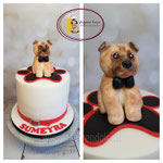 Taart met hond van de jarige