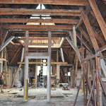 Situation des alten  Dachstuhls vor Rückbau der Gesamtkonstruktion