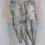 Couple, pastel sur papier 20x40cm, 1997 ©Didier Rochut