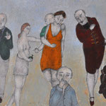 Le marionnettiste, 2020 Huile sur papier marouflé sur toile env 50 x60 cm